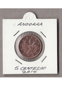 2014 - 5 centesimi ANDORRA camoscio pirenaico e il gipeto Fdc
